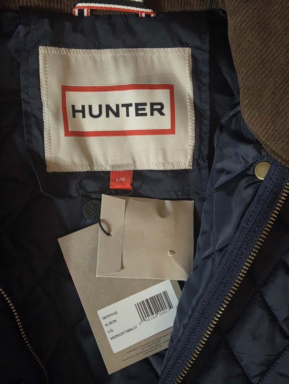 HUNTER 'ALISON' LONG DIAMOND QUILTED JACKET - Picture 7 of 8